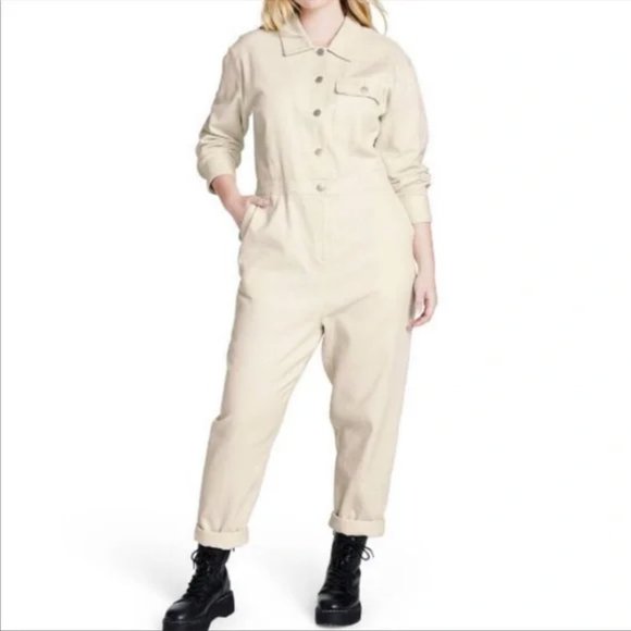 NWT Sandy Liang x Target Cream Long Sleeve Jumpsuit - Picture 6 of 8